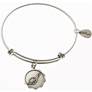 Bella Ryann S Adjustable Expandable Silvertone Wire Bangle Bracelet Initial